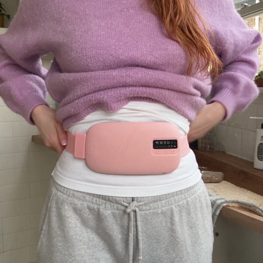 Wearing the Mello Soothe belt in the kitchen